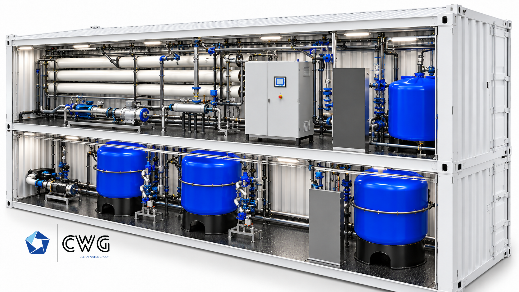 Second CWG concept view of the BOX DESAL SWRO 500–1200 plant family